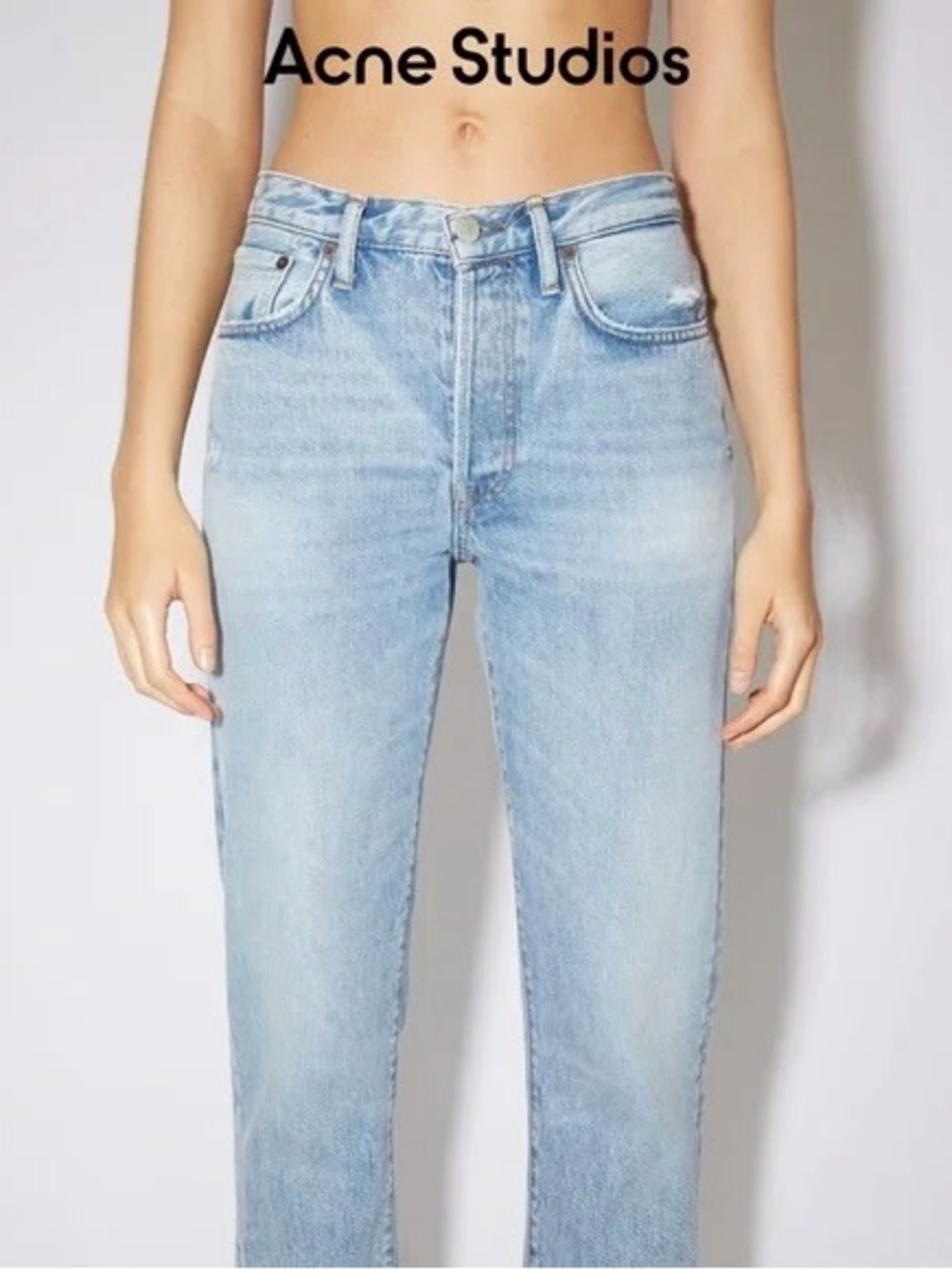 Acne Studios Bla Konst 1997 Light Blue Trash Mid Rise Straight leg Jeans